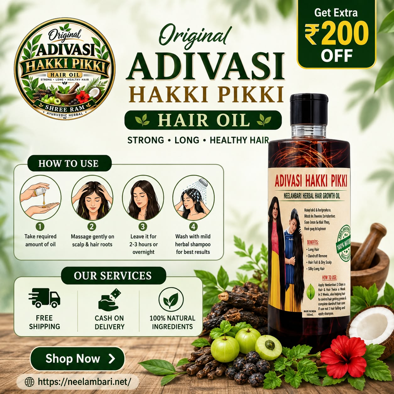 ORIGINAL ADIVASI HAKKI PIKKI HAIR Oil