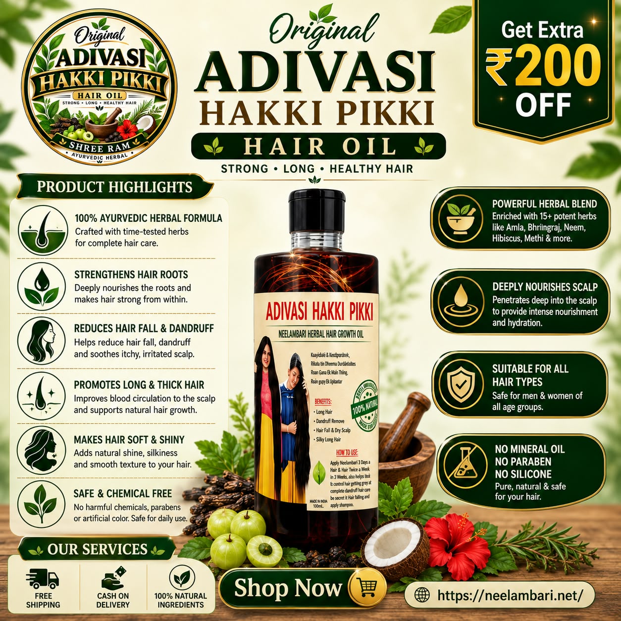 ORIGINAL ADIVASI HAKKI PIKKI HAIR Oil