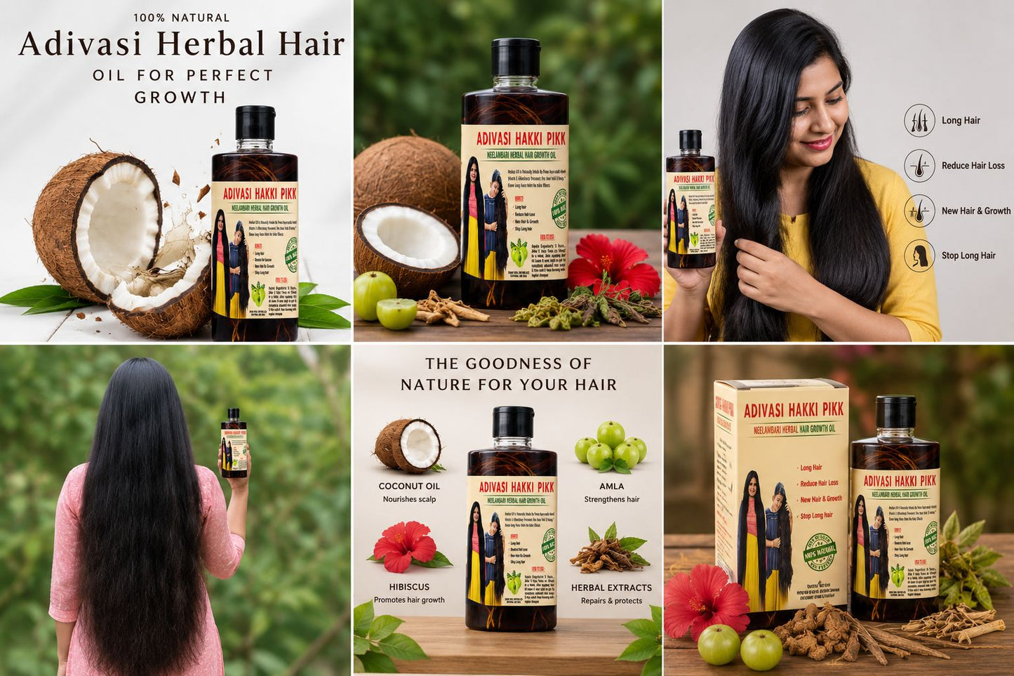 Original Mysore Karnataka ADIVASI HAKKI PIKKI HAIR Oil